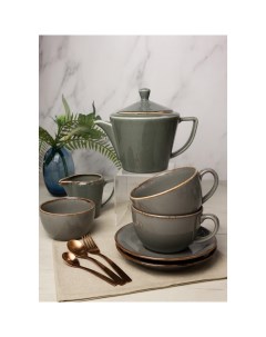 Чайный набор Чайный сервиз Seasons темно серый на 2 персоны Porland
