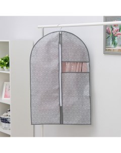 Чехол для одежды с ПВХ окном Фора 90x60 см цвет серый Доляна