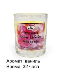 Свеча ароматизированная Vanilla Paradise в стакане 8 5 см Evis