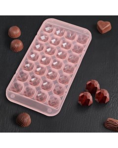Форма для льда и шоколада Сапфир 24x12 7x2 см 28 ячеек цвет МИКС Nobrand