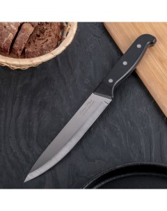 Нож кухонный Классик универсальный лезвие 16 см чёрная пластиковая ручка Nobrand