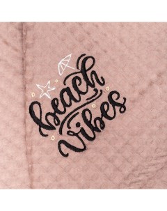 Полотенце вафельное с вышивкой Beach Vibes 90х160 см Bellehome