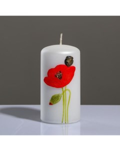 Свеча цилиндр Маки 6x11 5 см жемчужный белый Trend decor candle