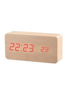 Настольные цифровые часы будильник VST 862 Бежевые красные цифры Bestyday