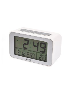 Часы будильник Loft серебряный белый PF S2032 Perfeo