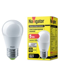 Лампа светодиодная 94 479 NLL P G45 5 230 4K E27 5Вт шар Navigator