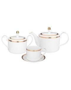 Чайный сервиз на 6 персон 14 предметов Crown чашки блюдца фарфор 590 456_ Lefard