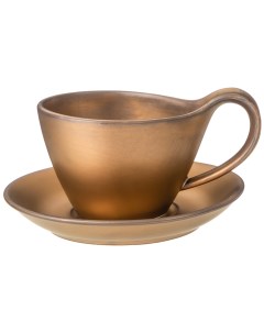 Чайная пара Bronze чашка 250мл блюдце фарфор 474 198_ Bronco
