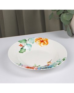 Тарелка суповая Пташка 20 2x3 5 см цвет белый Доляна