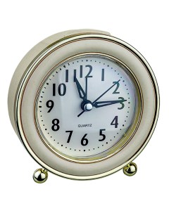 Quartz часы будильник PF TC 016 круглые диам 10 5 см подсветка хаки Perfeo