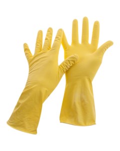Перчатки хозяйственные с хлопковым напылением р M желтые 2 шт York
