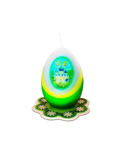 Пасхальная свеча яйцо ЦЕРКОВЬ 4х6 см Омский свечной