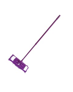 Швабра плоская 130 см телескопическая ручка фиолетовая микрофибра лапша Умничк Мультипласт