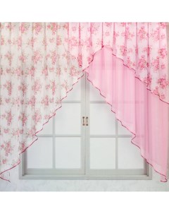Тюль 335 370x160 см розовая Мир ткани