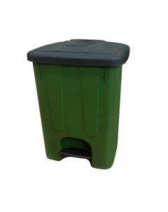 Контейнер для мусора 65 л зелёный с педалью Telkar