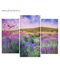 Часы настенные модульные Цветочное поле 60 x 80 см Сюжет