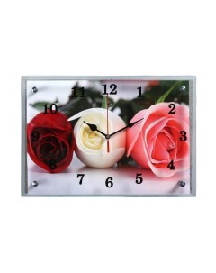Настенные часы серия Цветы Три розы 25х35 см Сюжет