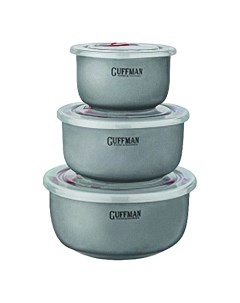Набор контейнеров Ceramics 850 мл 600 мл 250 мл серый Guffman