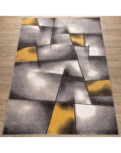 Ковёр Фиеста 100x200 прямоугольный серый желтый 36301 Kitroom