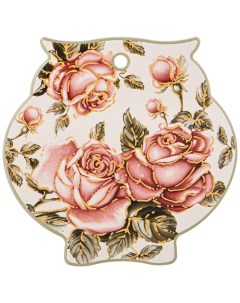 Набор из 4 штук Подставка под горячее Корейская роза 16х16х1см керамика 358 1985_ Agness