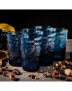 Набор стаканов Ларго 350 мл 6 шт цвет синий Magistro