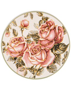 Набор из 4 штук Подставка под горячее Корейская роза 11х11х1см керамика 358 1998_ Agness