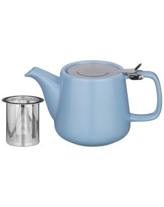 Чайник с ситом Velour 500мл 19х8 5х10см голубой керамика 470 375_ Bronco