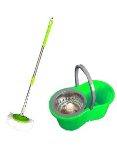 Чудо швабра с ведром для мытья пола зеленая Spin mop