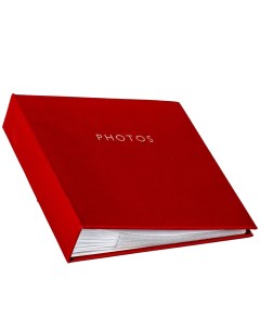 Фотоальбом с красной обложкой из эко кожи 200 фото 10х15 см кармашки Innova