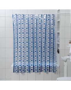 Штора для ванной комнаты Морская синева 180x180 см PVC Доляна