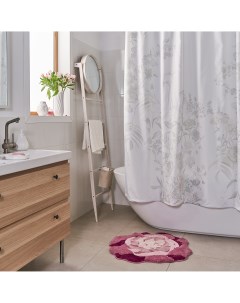Занавеска штора Fleur для ванной комнаты тканевая 180х200 см цвет белый Moroshka