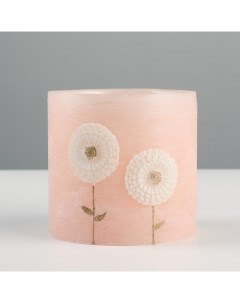 Подсвечник лампион круглый Одуванчики 10 см розовый Trend decor candle
