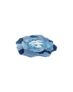 Мягкий коврик Fleur для ванной комнаты 70х70 см цвет синий и голубой Moroshka