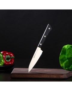 Нож кухонный HARAKIRI для овощей лезвие 10 см чёрная рукоять Samura