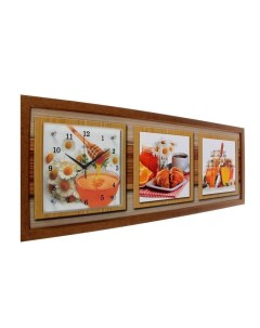 Часы картина настенные серия Кухня Медовая фантазия 35 х 100 см Сюжет