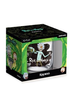 Кружка чайная 320 мл Рик и Морти Рик черная в подарочной упаковке стекло Nd play