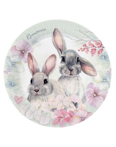 Набор бумажных тарелок Кролики пастель Символ года диаметр 18 см 6 шт Nd play