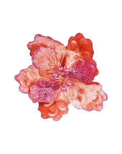 Искусственный цветок Пуансеттия Роялс на клипсе розовый антик 25 см Due esse christmas