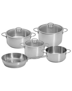Набор посуды из 8 предметов Кулинария кастрюли крышки сковорода 368477_ Metalac