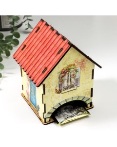 Чайный домик Домик желтый с розовой крышей 15х10х10 см МИКС Nobrand