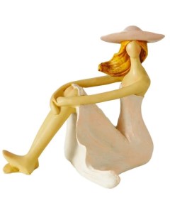 Декоративная статуэтка РОМАНТИЧНАЯ КУРОРТНИЦА сидящая обхватившая руками колени полисто Boltze