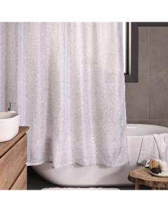 Занавеска штора Shelest для ванной тканевая 180х200 см цвет белый серый Moroshka