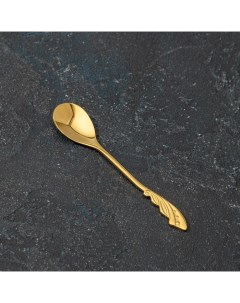 Ложка десертная Перо 12 5 см цвет золотой Magistro