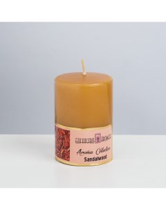 Свеча ароматическая Сандаловое дерево 4x6 см в коробке Богатство аромата