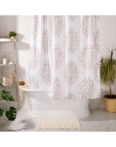 Занавеска штора Mono для ванной комнаты тканевая 180х180 см цвет бежевый Verran