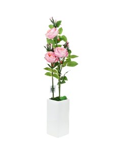 Искусственный цветок в горшке с подсветкой Розовые розы 60 см Ens