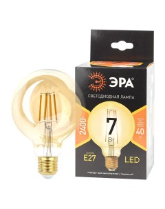 Лампа светодиодная Gold E27 2400 K шар прозрачная Era