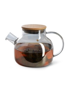 Заварочный чайник 1000 мл с крышкой и фильтром жаропрочное стекло 9537_ Fissman