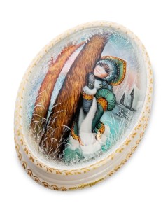 Шкатулка Снегурочка в сосновом бору ручная работа Народные промыслы
