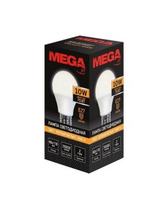 Лампа светодиодная Mega 10 Вт E27 3000 K грушевидная теплый белый свет 1053689 Promega jet